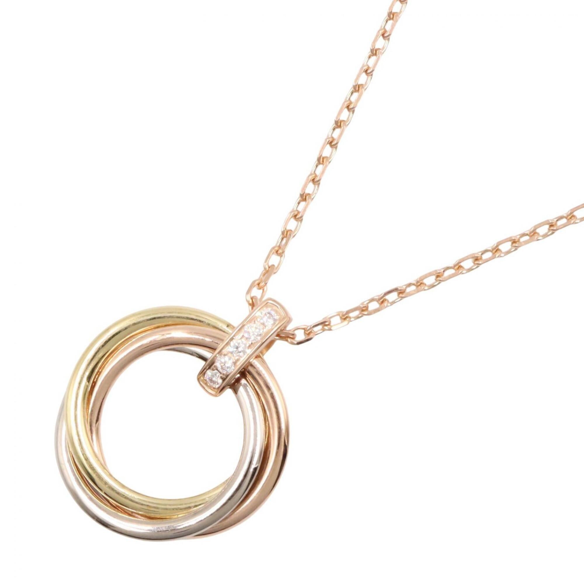 Cartier Trinity Necklace, Diamond Jewelry, 18K (Yellow Gold), 18KWG (White 18KPG (Pink Diamond, Wome