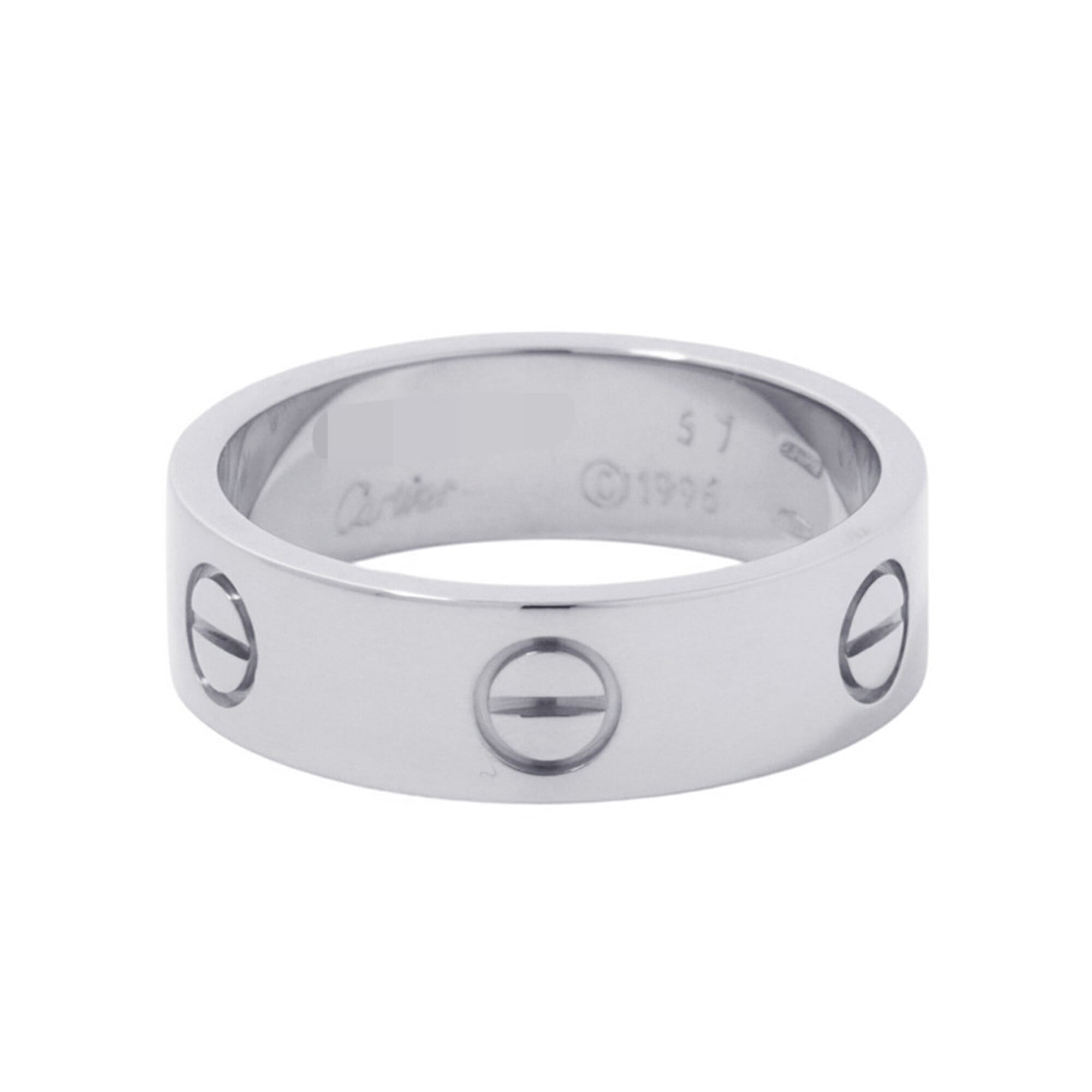 Cartier Love Ring Classic Model 18K White Gold Size 57