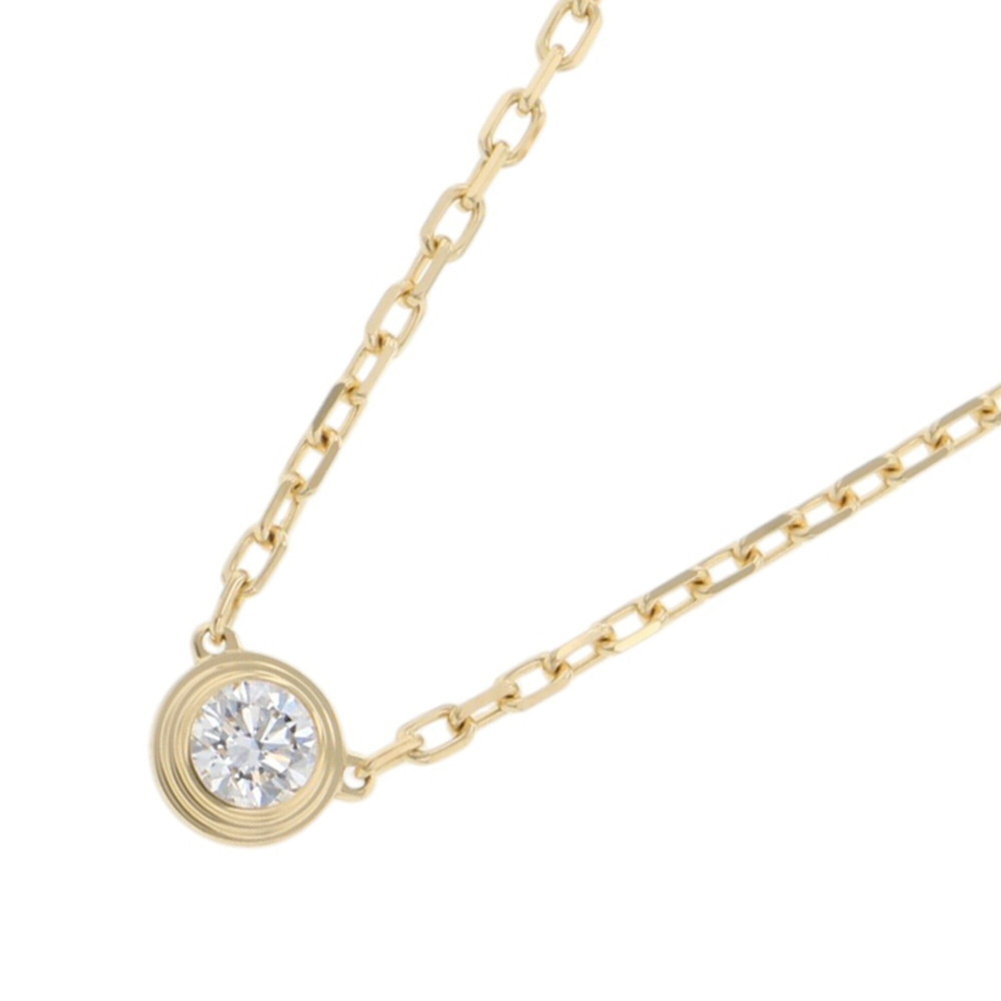 Cartier Damour Necklace SM Small Model Diamond 1P 0.09ct 18K Yellow Gold B7215800 Pendant Brilliant