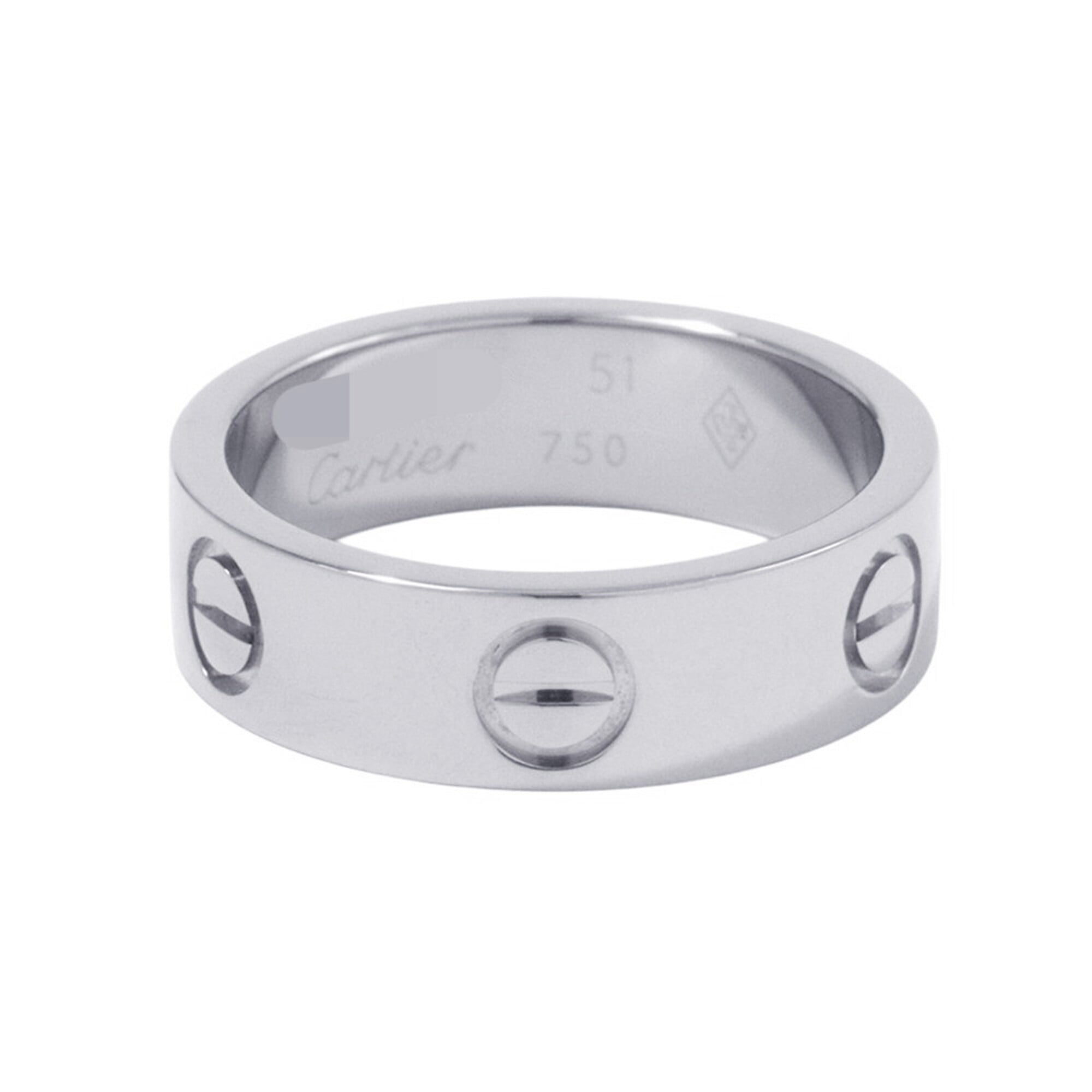 Cartier Love Ring Classic Model 18KWG White Gold Size 51 B4084700
