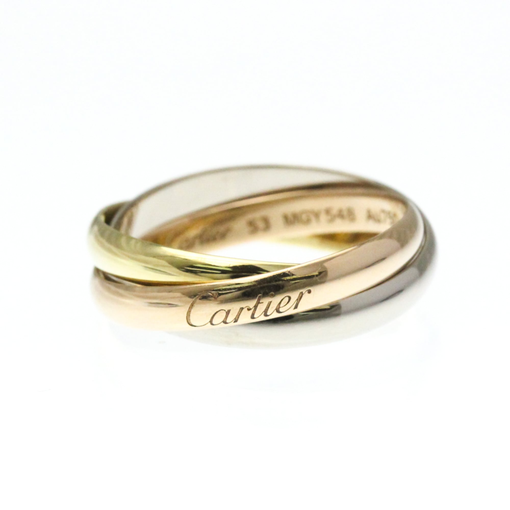 Cartier Trinity Yellow Gold (18K),Pink Gold (18K),White Gold (18K) Fashion No Stone Band Ring Gold