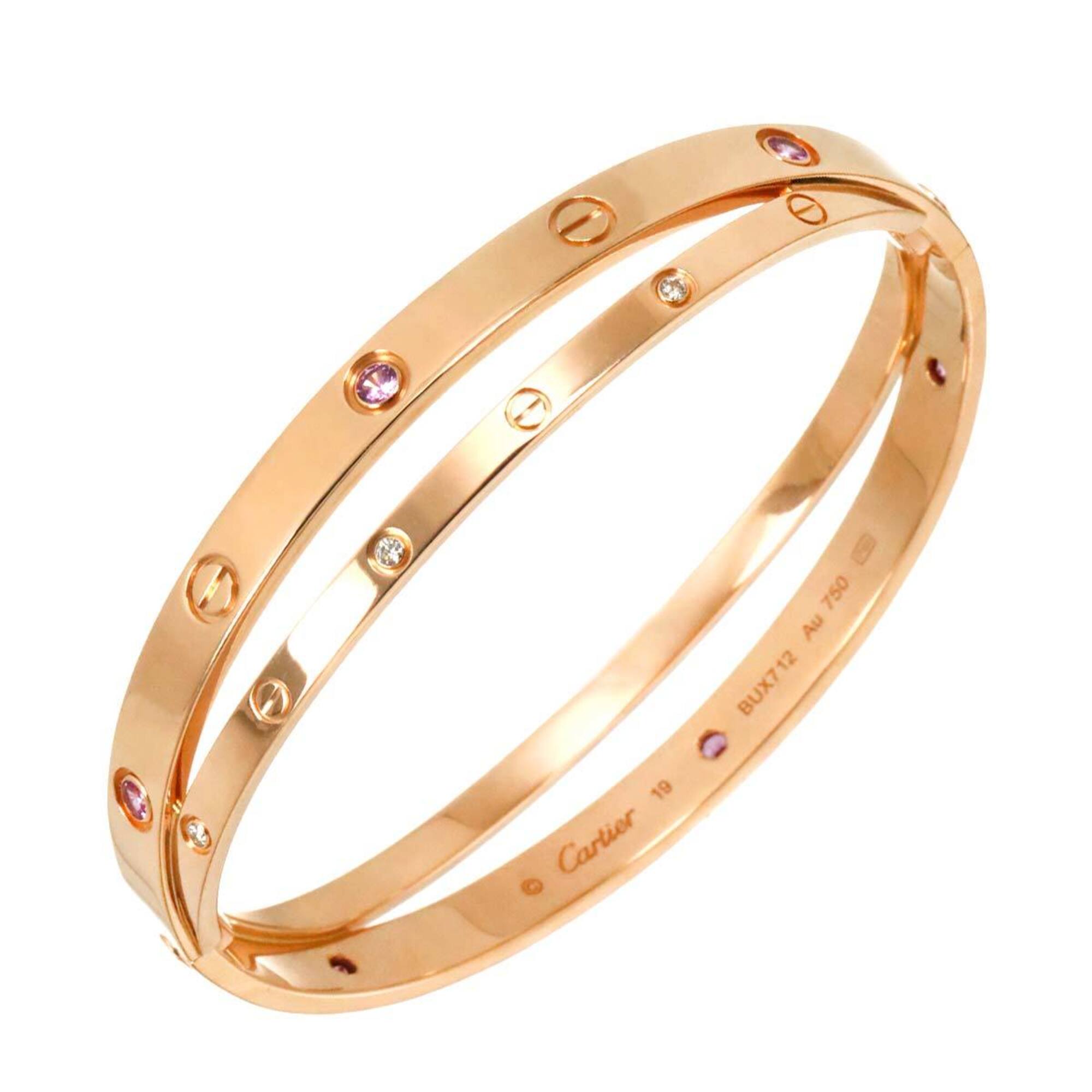 Cartier Love Bracelet #19, Sapphire and Diamond, 18K Pink Gold 750 Bangle