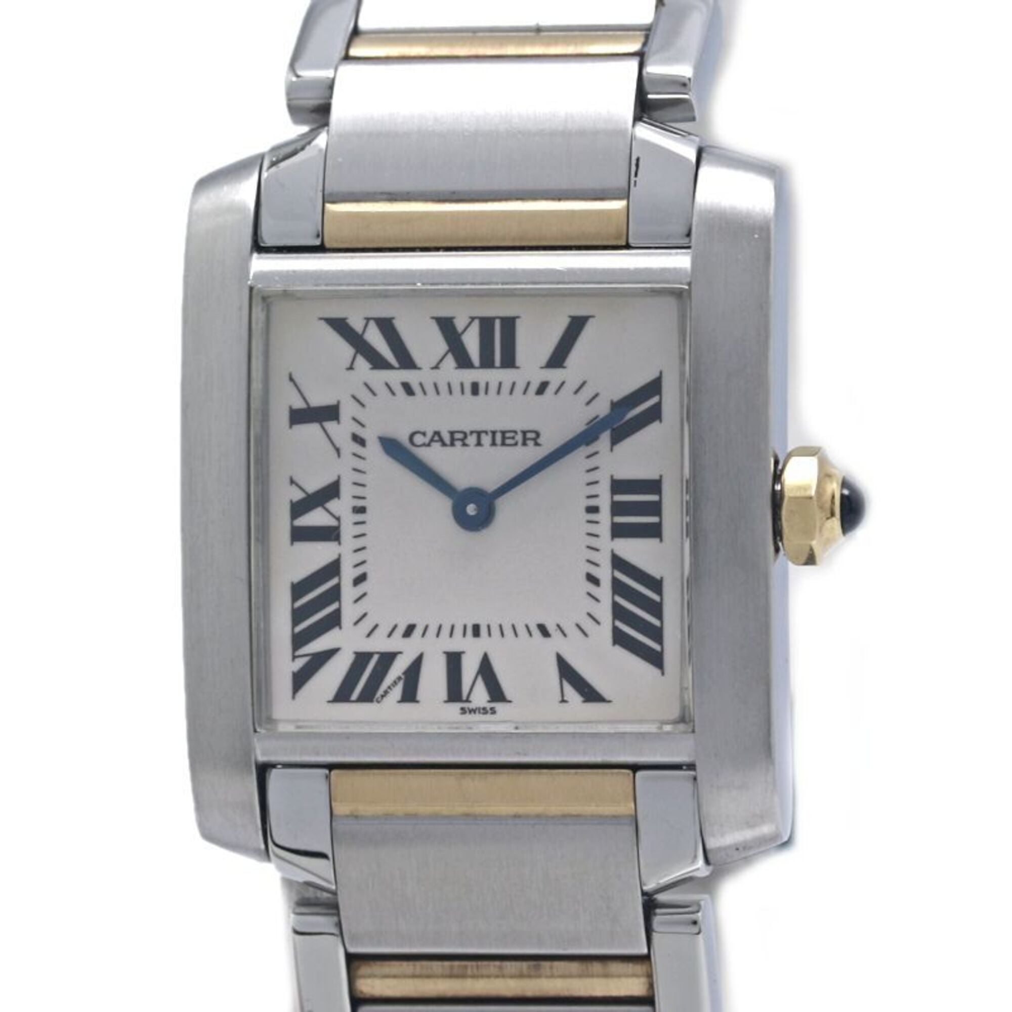 CARTIER Tank Française MM W51006Q4 Watch, Boys\' Size, 18K Yellow Gold x Stainless Steel, 40390