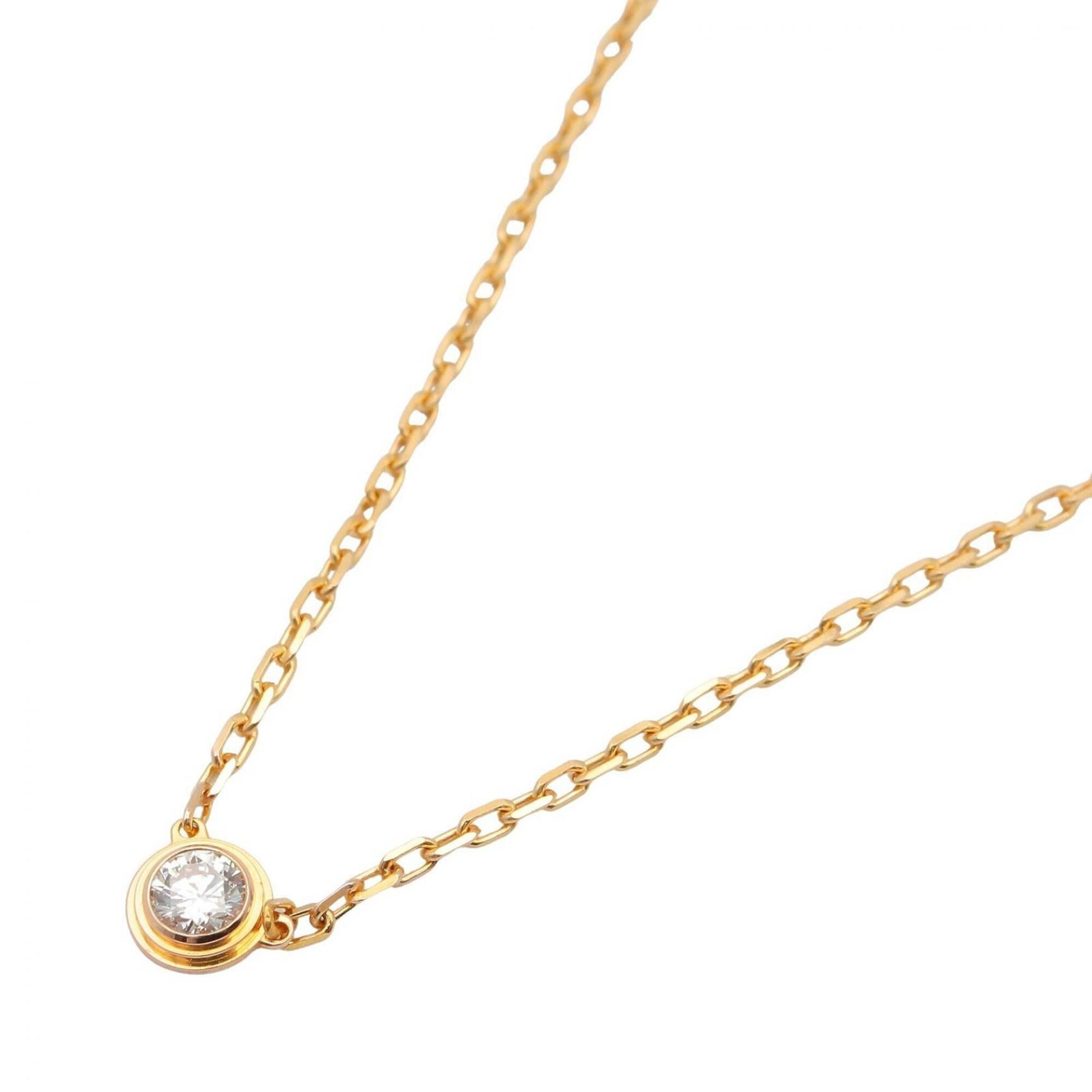 Cartier d\'Amour Diamond Necklace, 18K Pink Gold (PG), Diamond, Women\'s, Clear/Gold Tone