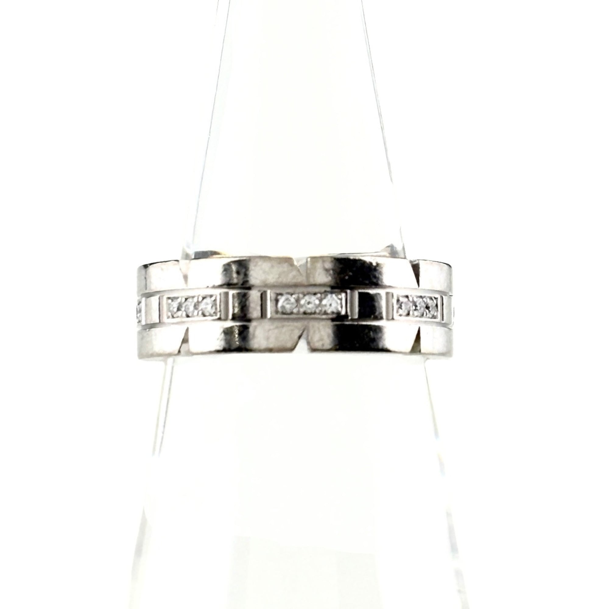 Cartier Tank Française Ring, with small diamonds, 750 diamond ring, for women.
