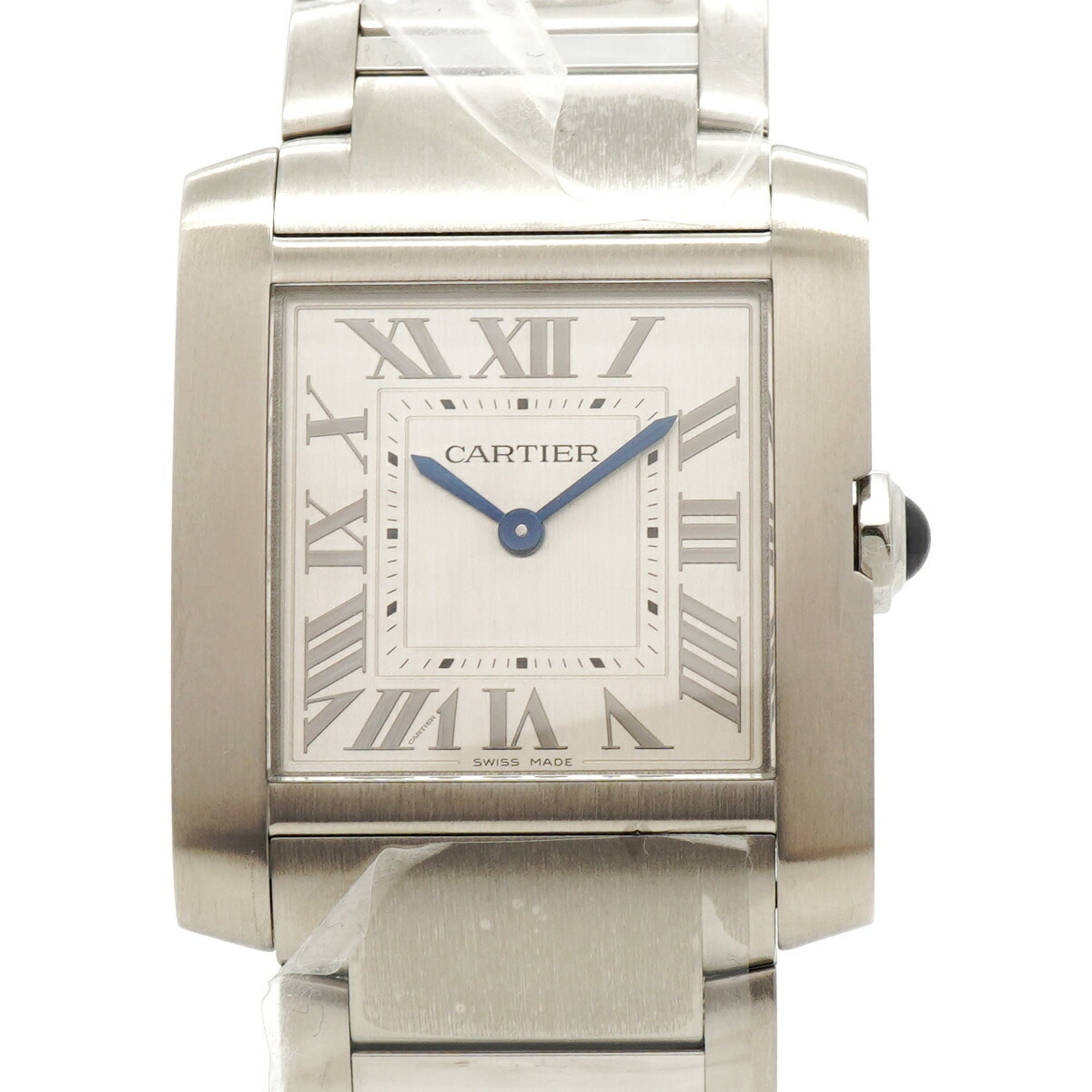 Cartier Tank Française MM WSTA0074 Silver Dial Watch (Boys\' Size)