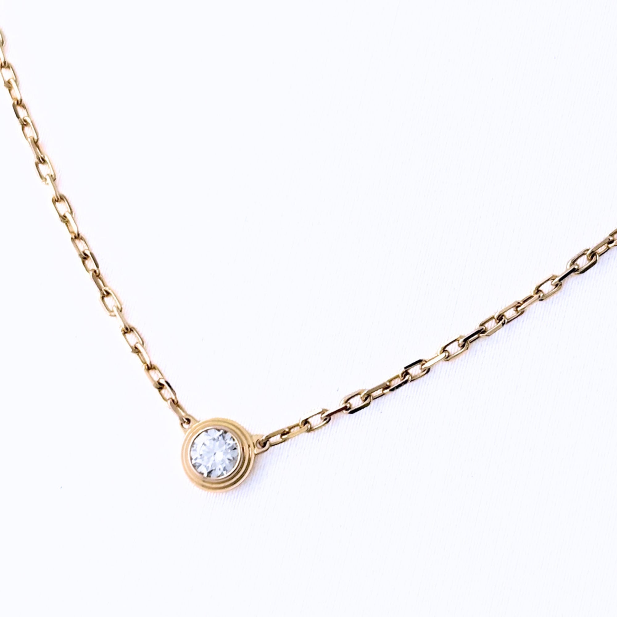 Cartier d\'Amour Necklace, Pink Gold (PG), Pendant with Small Diamonds, SM Size, 750 Diamond Women\'