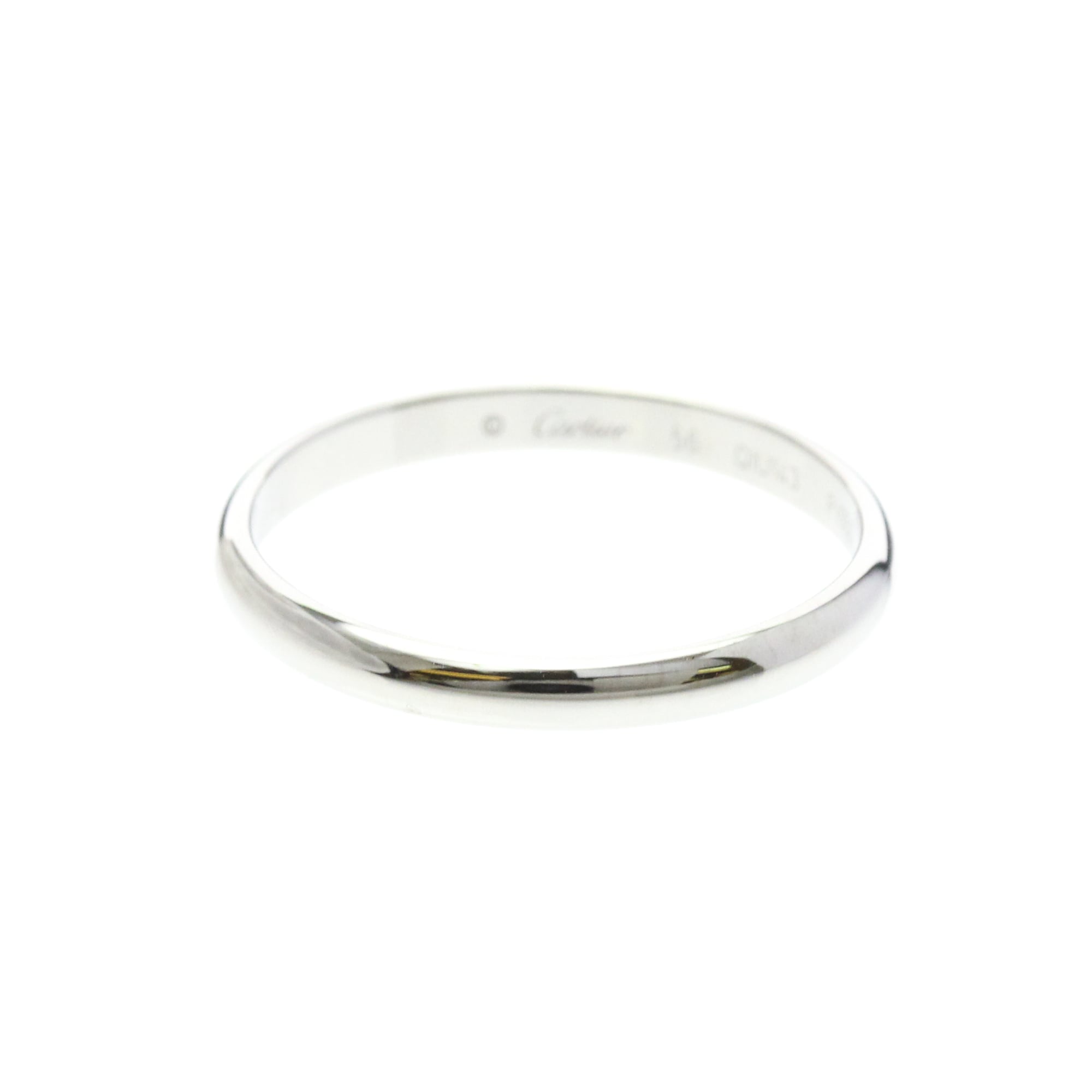 Cartier 1895 Wedding Ring Platinum Fashion No Stone Band Ring Silver