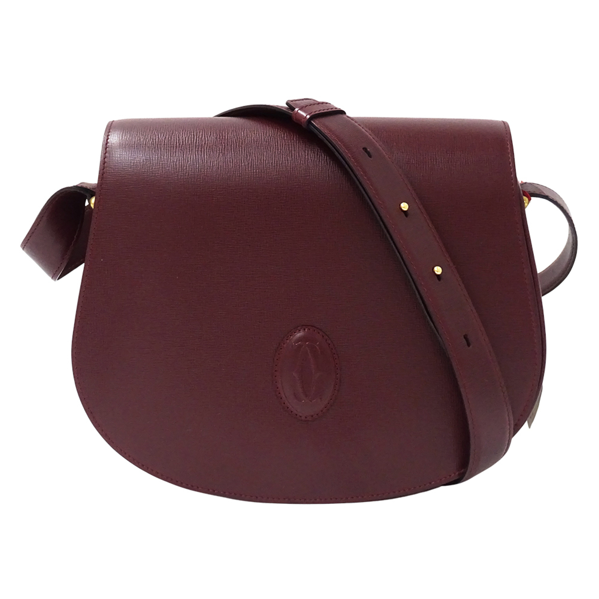 Cartier handbag for women, brand shoulder bag, must-have leather, burgundy/wine red.