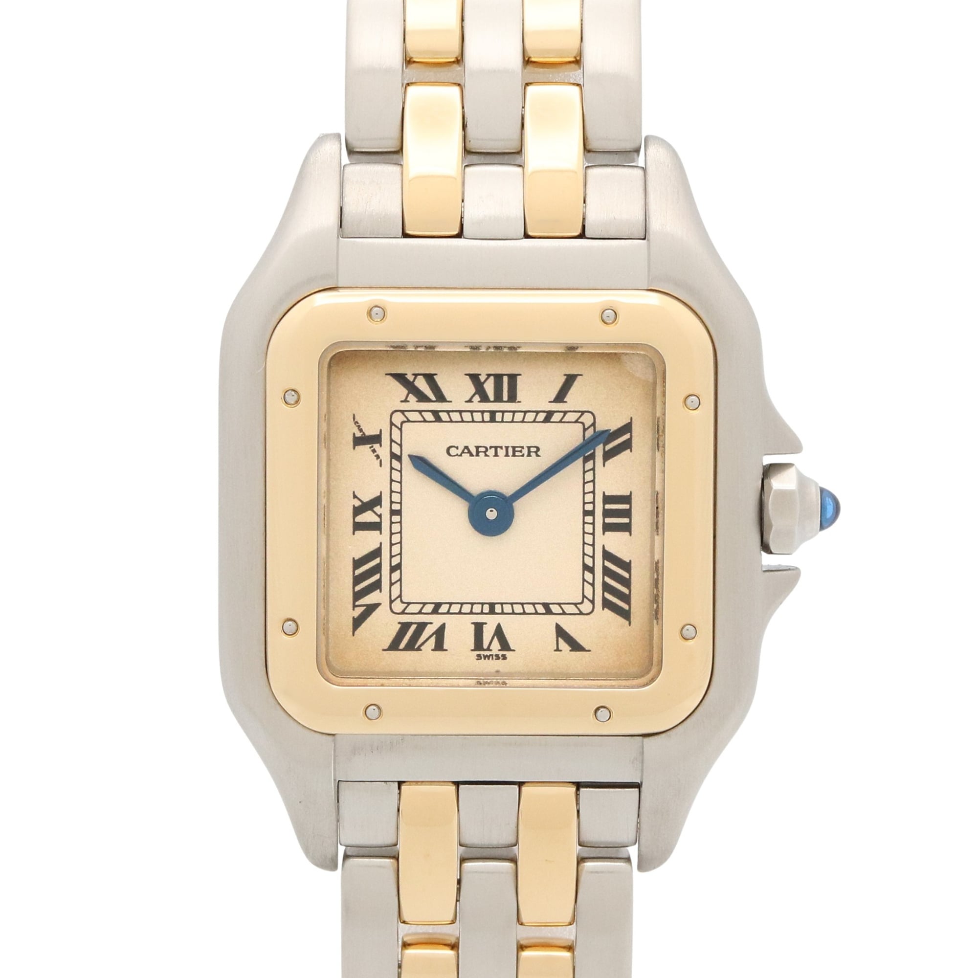 Cartier Panthère SM 2-Row Watch, 18K (Yellow Gold) Stainless Steel, Ladies\', Ivory (W25029B6)