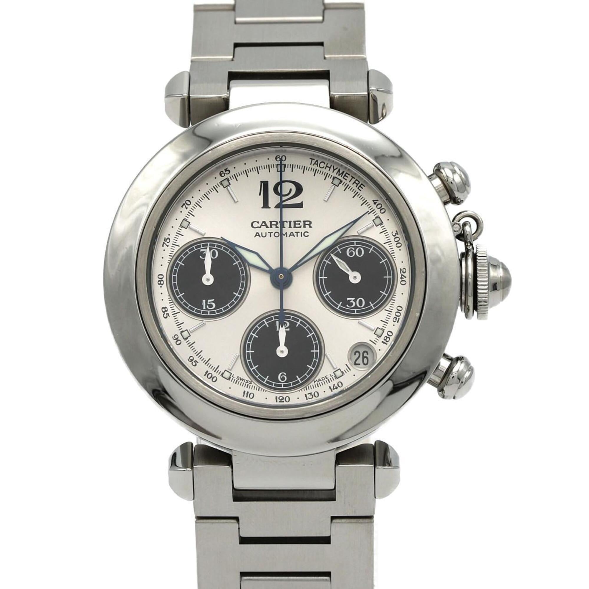 Cartier Pasha C Chronograph W31048M7 Stainless Steel Automatic Watch