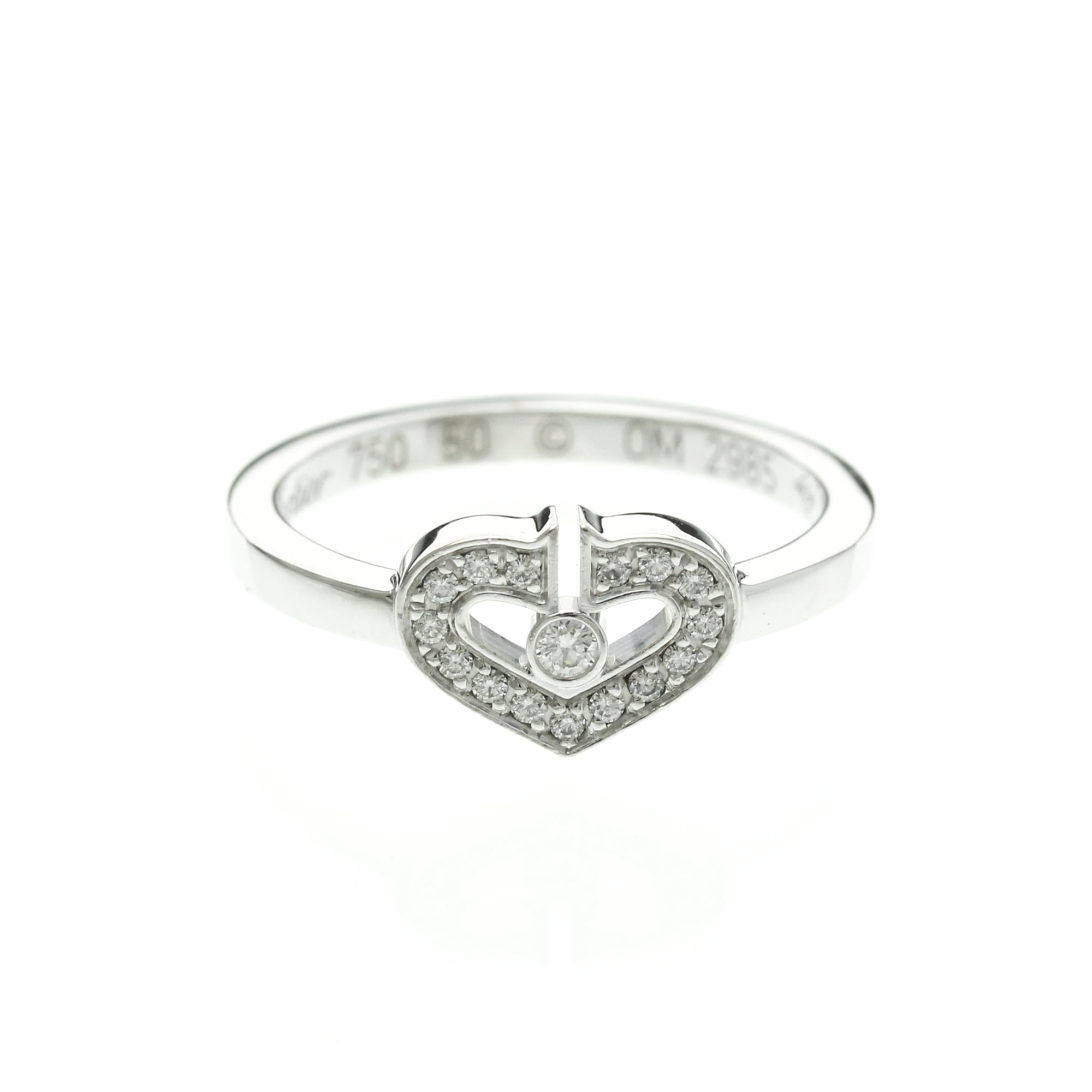Cartier C Heart Diamond Ring White Gold (18K) Fashion Diamond Band Ring Silver