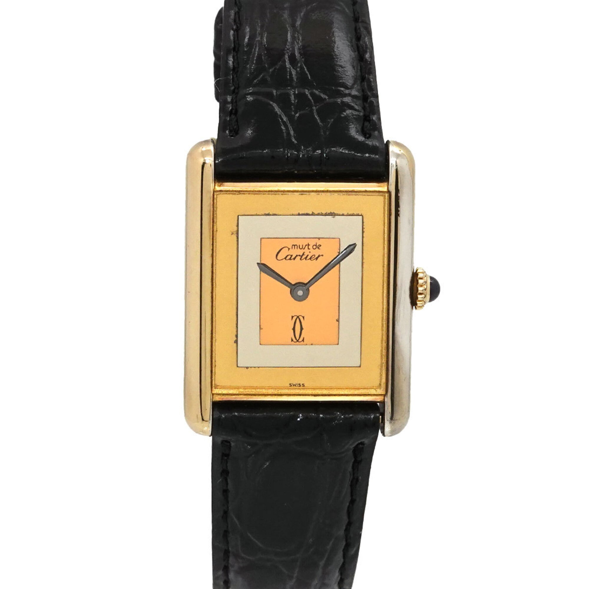 Cartier Must Tank Vermeil Trinity Ladies Watch, 3 Colors, SV925, Manual Winding Watch