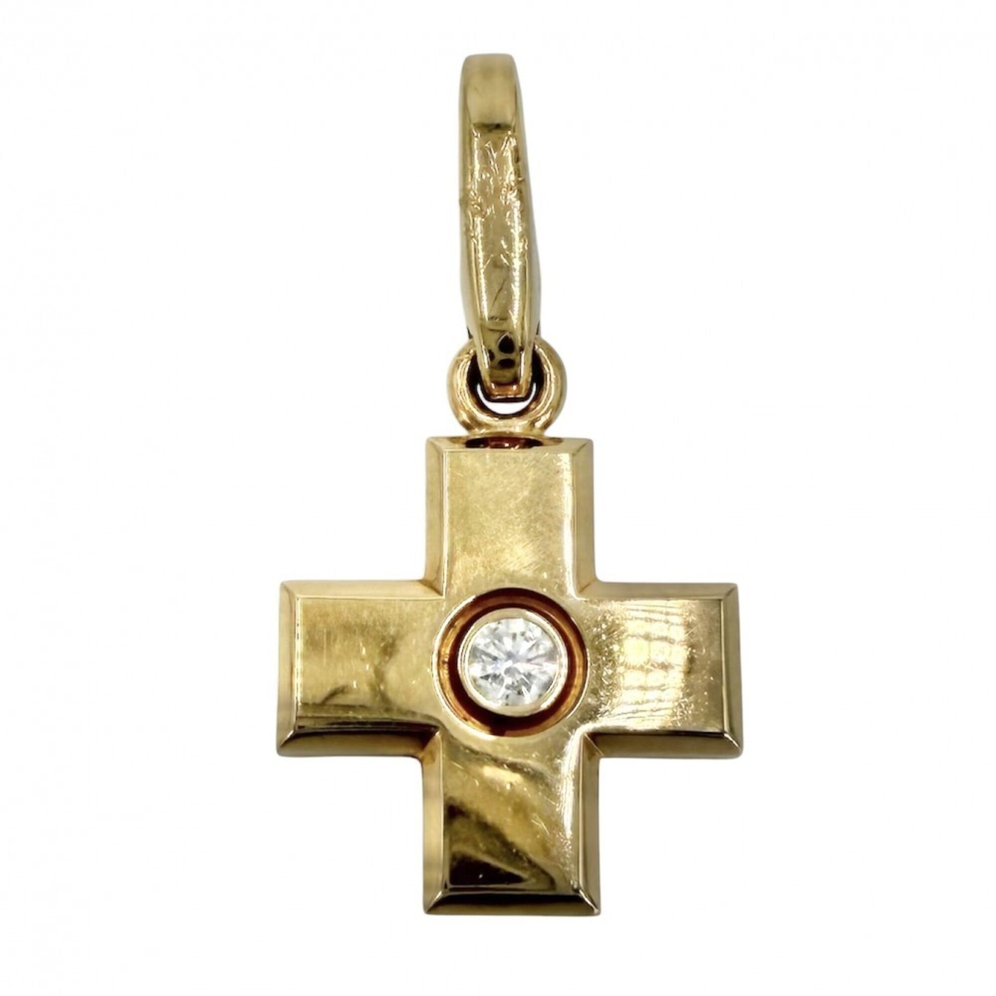 Cartier pendant top, women\'s cross charm, jewelry accessory, Au750 18k pink gold, approximately 4.7
