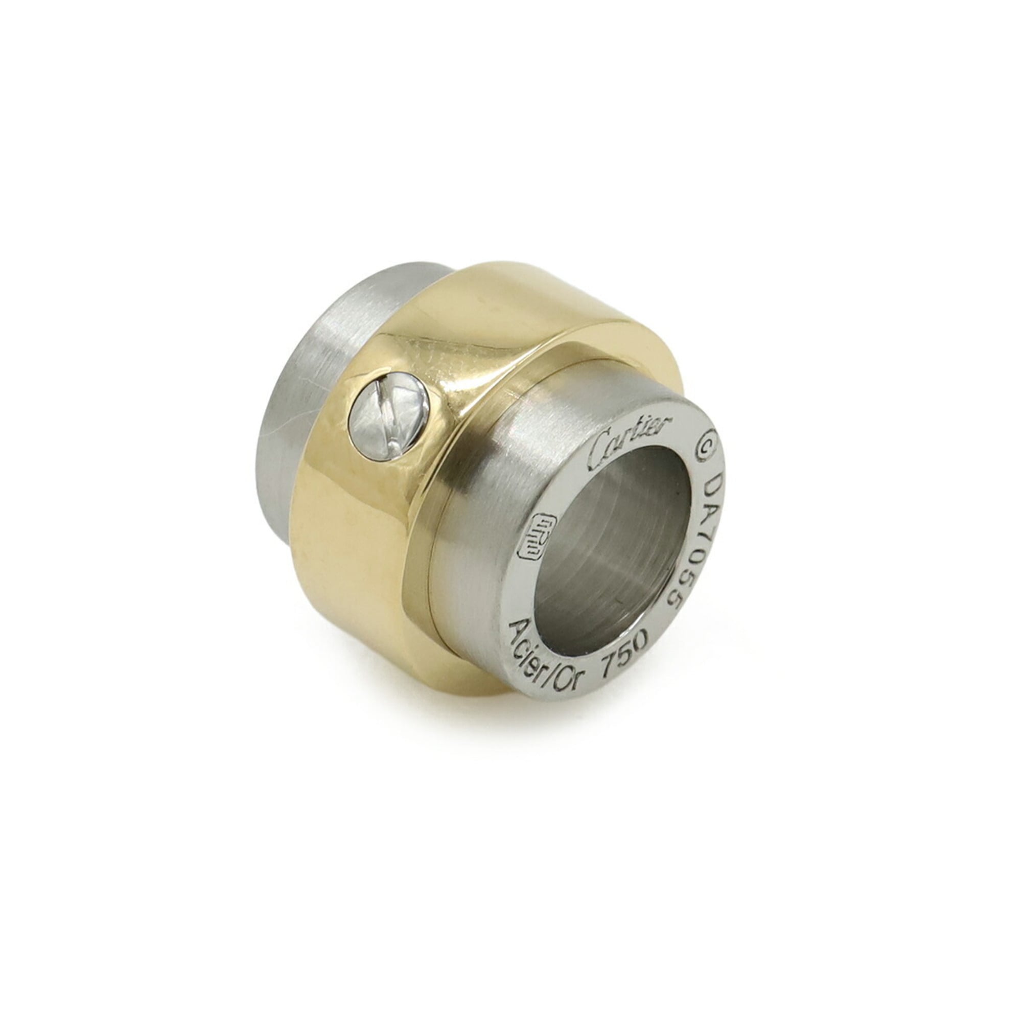 Cartier Santos 100 pendant top/head/charm, 18K yellow gold (KYG) and stainless steel (SS).