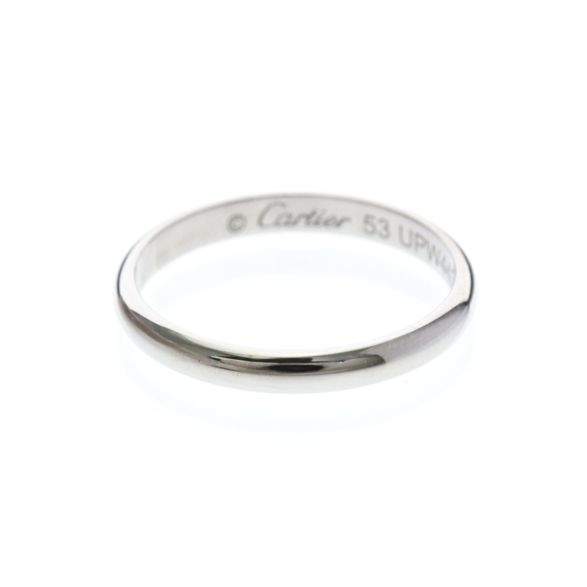 Cartier 1895 Wedding Ring Platinum Fashion No Stone Band Ring Silver