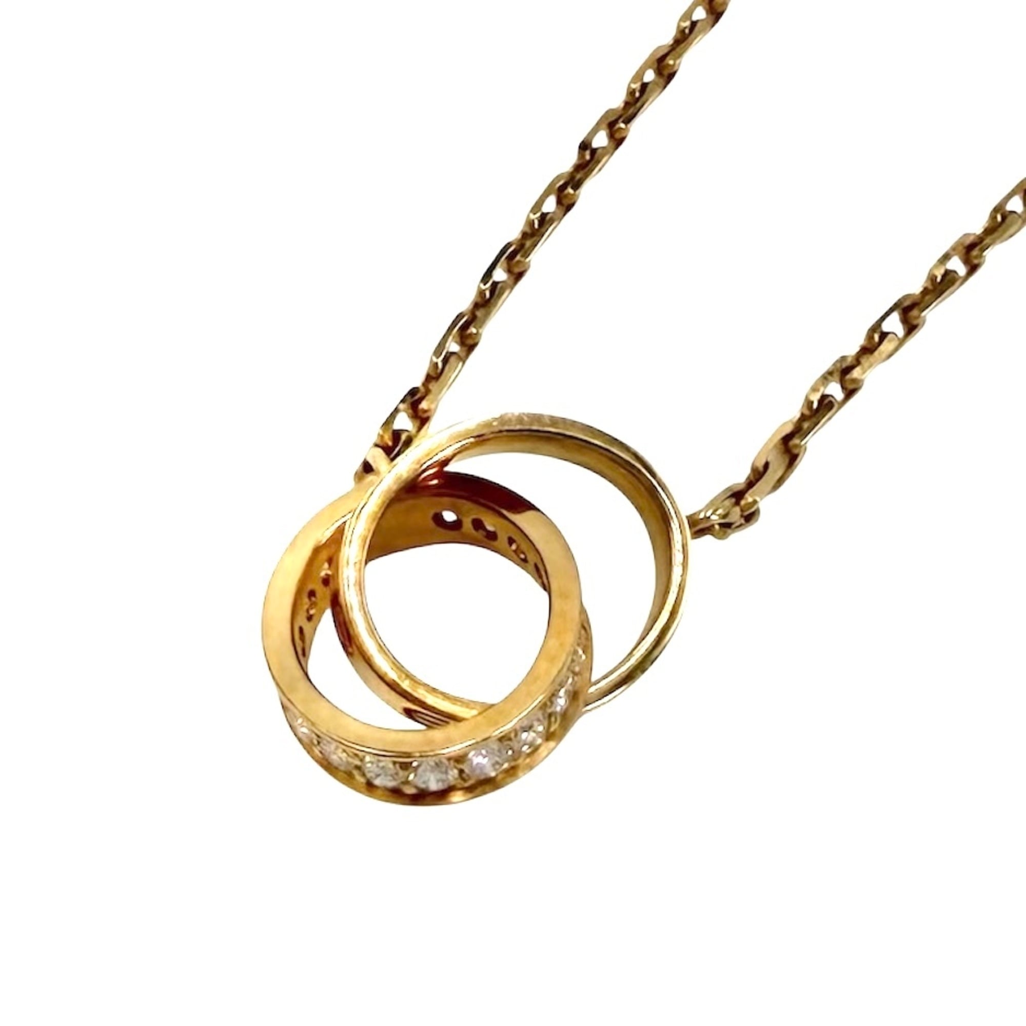 Cartier Women\'s Baby Love Necklace, Au750 18K Yellow Gold, Screw-Type, Diamond, Approx. 6.1g