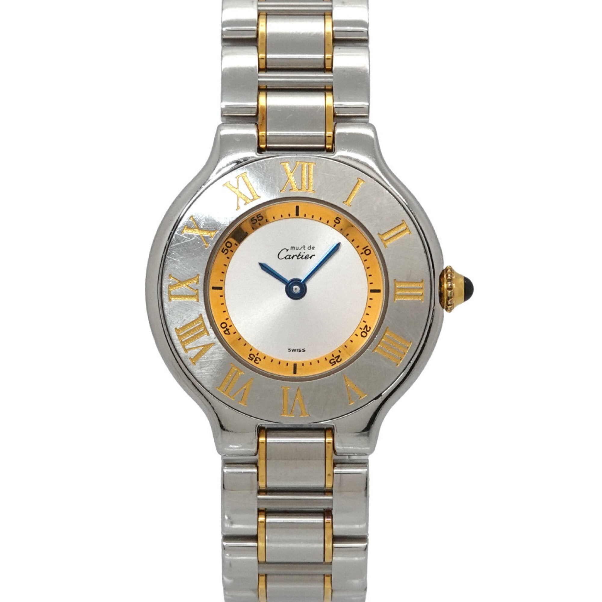Cartier Must 21 Vingt-et-un Two-Tone W10073R6 Women\'s Watch Silver Quartz