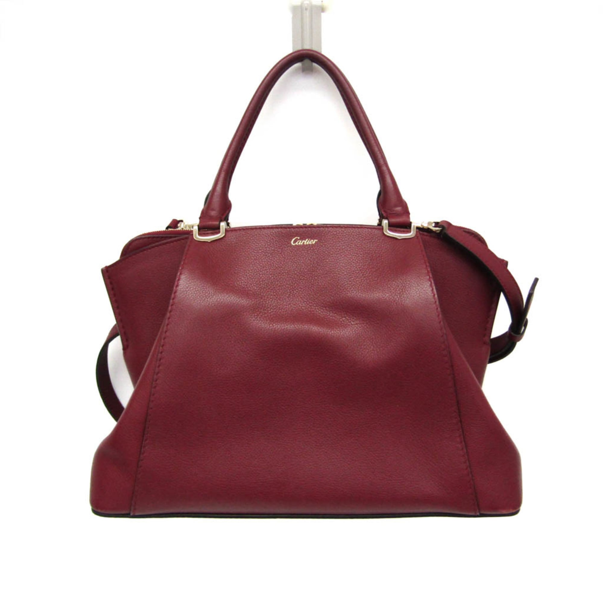 Cartier C De Cartier L1001829 Women\'s Leather Handbag,Shoulder Bag Bordeaux