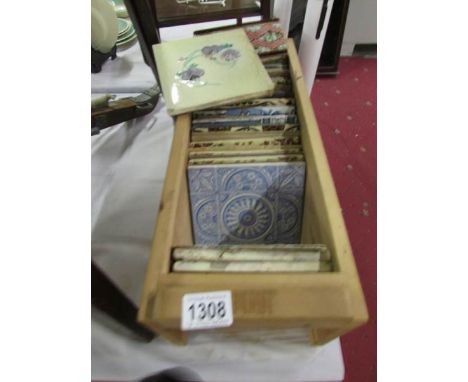 A collection of Victorian ceramic tiles