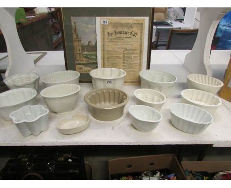 A quantity of ceramic jelly moulds