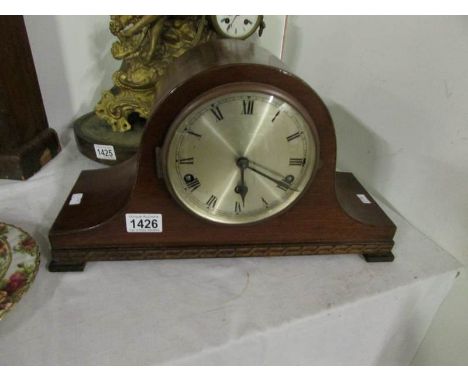 A Napoleon hat mantel clock
