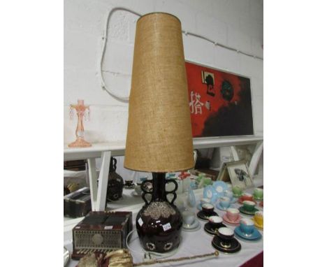 A 1950's German pottery lamp with original shade