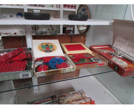 A quantity of Meccano and a Mattel fanner cap pistol