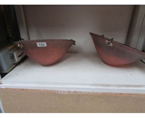 A pair of art deco style lamp shades
