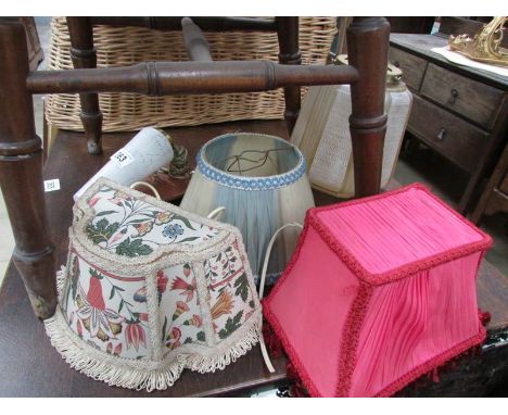 A quantity of lamp shades etc