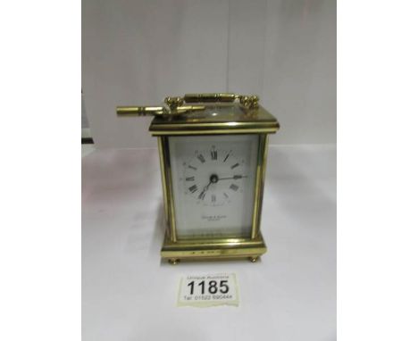 A good quality brass carriage clock by Taylor & Bligh England