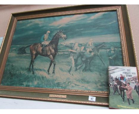 A framed print 'Persian War. The Triple Champion' by Angela Douglas Conner together with a book 'The Persian war story' by Si