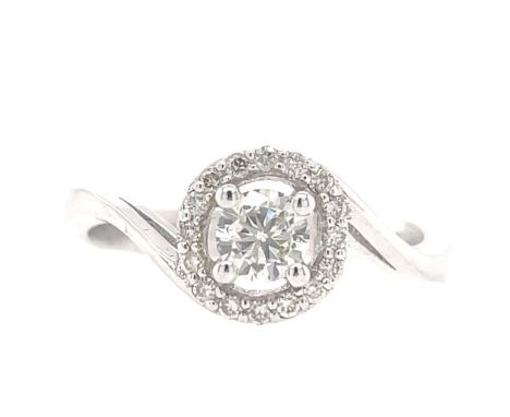 14K WHITE GOLD 2.87G DIAMOND RING 0.30 CTG/VS 0.06F/VS CERTIFICATION NONE - A1186