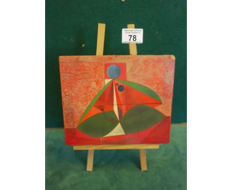 Clark Hutton, 1972 an oil on board entitled Arc Angel 2 abstract Art
