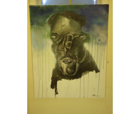 Vic Reeves original signed Artwork Alan Todd, a large oil painting on canvas portrait 60" x 48" a fictitious film director