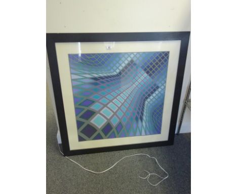 Victor Vasarely coloured screen print, bold and geometric designs signed and numbered in pencil by the artist No:23 of 250 im