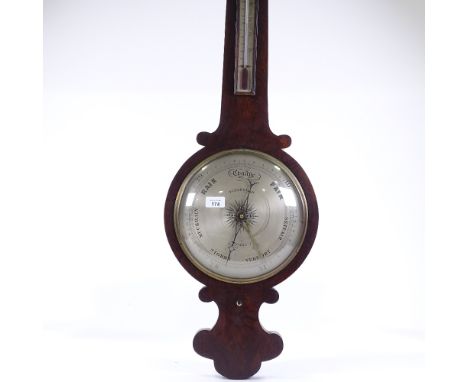 A 19th century rosewood-cased wheel barometer 
