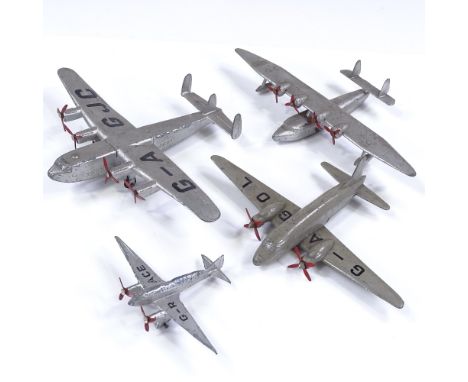 4 Dinky Meccano aircraft; York, Viking, Flying Boat, and Light Racer, largest 16cm wingspan (4) 