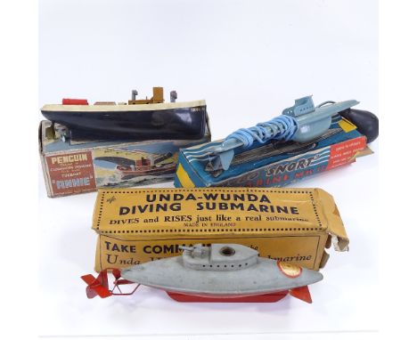 3 boxed Vintage Marine Toys, all boxed, including Sutcliffe Unda-Wunda Sumarine (3) 