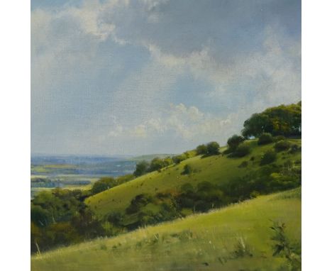 Frank Wootton, oil on canvas, Chanctonbury Ring, signed, 16" x 20", framed 