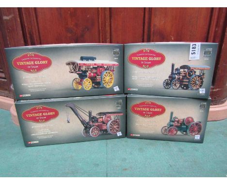 Four boxed Corgi 1:50 scale Vintage Glory of Steam models including Fowler B6 Road Locomotive, Fowler B6 'Super Lion' Showman