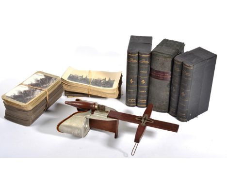 A Stereoscopic Viewer and a Collection of Stereoscopic Cards, Mostly Military Subjects, including NPG (Neue Photographische G