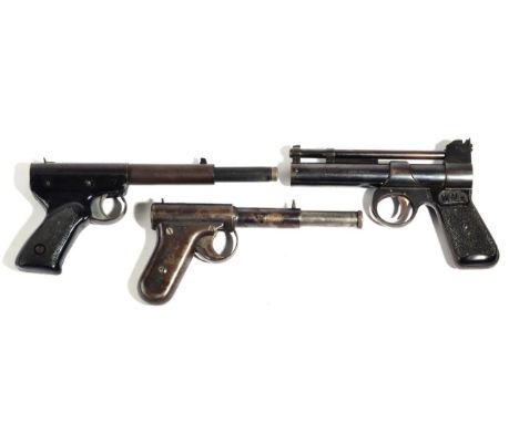 PURCHASER MUST BE 18 YEARS OF AGE OR OVER Three .177 Calibre Air Pistols, comprising Webley Junior, the frame numbered 674, t