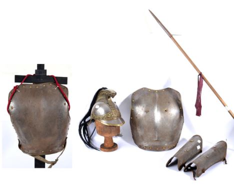 A Late 19th Century French Garde Republicain Cavalry Helmet, the steel skull stamped with maker's name B. Franckeils, Paris, 