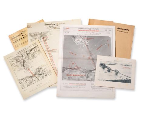 Nine Annotated Folders, Arial Photographs and Maps of Potential German Third Reich Bombing Targets in the Vicinity of the Riv