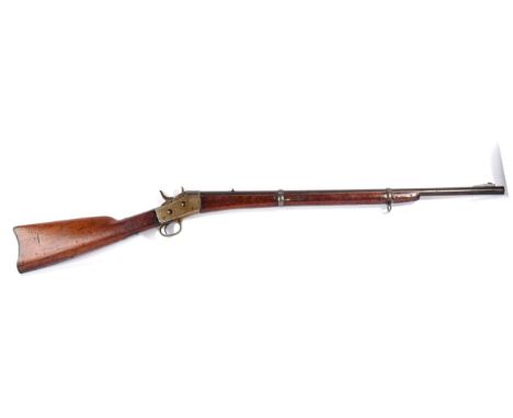 A Swedish Rolling Block Rifle by Carl Gustaf, .500 centrefire, the 75.5cm steel barrel with simple V rear sight, the breech s