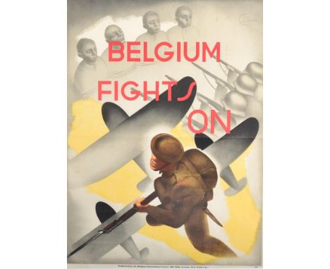 A Second World War Poster, ''Belgium Flights On'', after a design by R. Sturbelle, pub. by The Belgian Information Center, 63