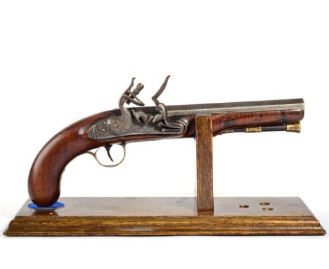 A Late 18th/Early 19th Century 16 Bore Flintlock Pistol by Sutherland, the 20cm octagonal steel barrel with Tower Ordnance ma
