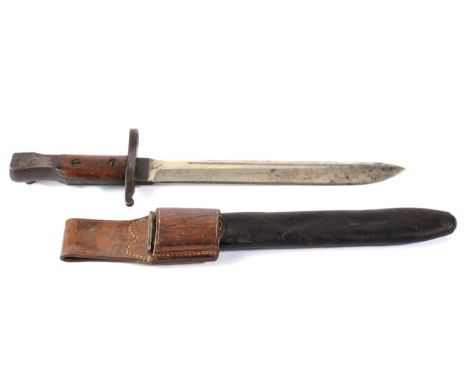 A Scarce Ross Knife Bayonet Mk.I by the Ross Rifle Company, Quebec, the pommel stamped with the date 11 12, with steel mounte