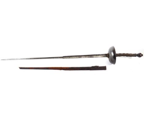 A Late 18th Century French Rapier, the 75cm colichemarde steel blade engraved Coulaux & Cie, Klingenthal at the ricasso, the 